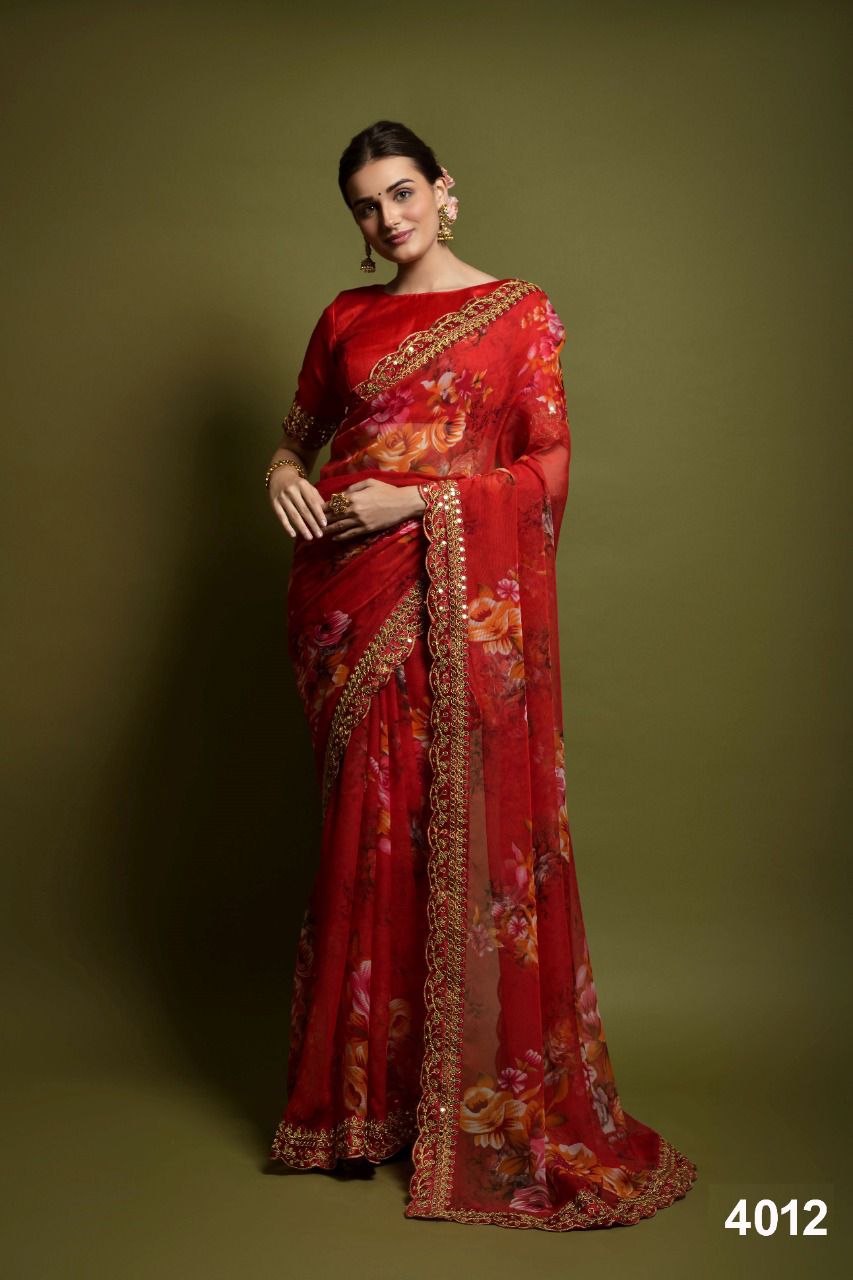Nazneen Saachi 4007 Series New Fancy Party Wear Georgette Latest Saree Collection
